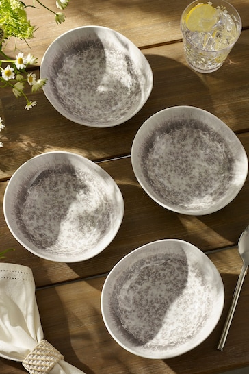 Natural Country Glazed Dinnerware Set of 4 Bowls