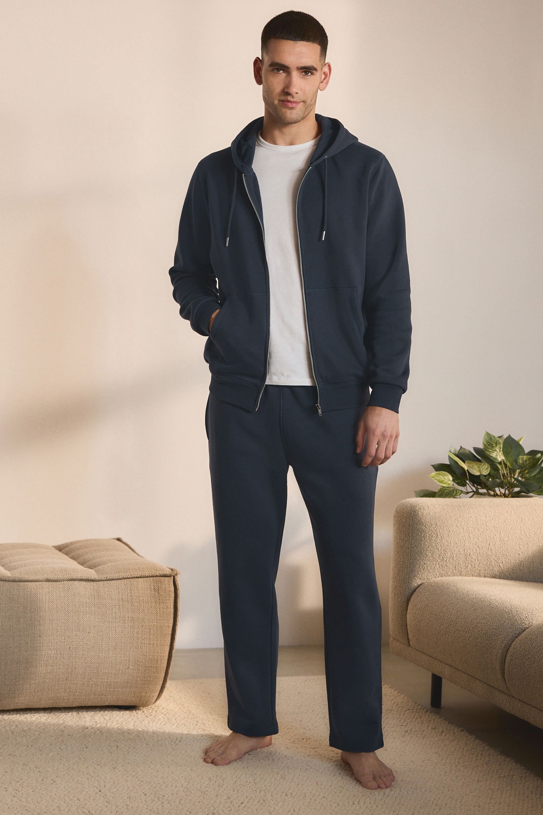 Hoodie zipper navy shop