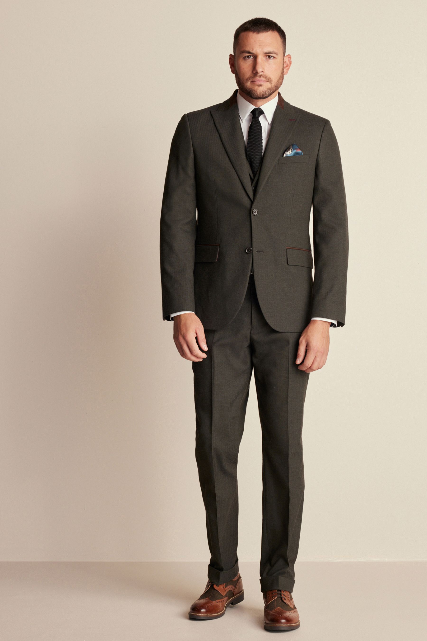 Buy Green Tailored Fit Herringbone Suit Trousers from the Next UK online shop
