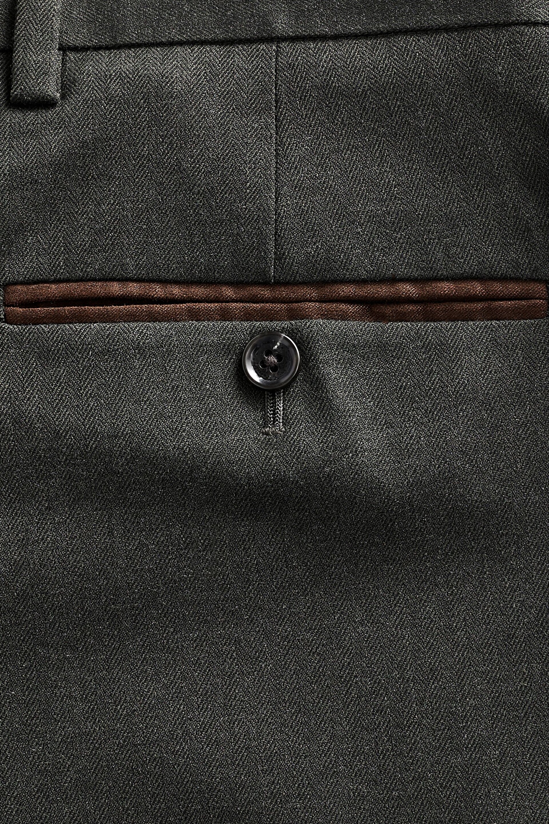 Green Tailored Tailored Herringbone Suit Trousers - Image 8 of 9