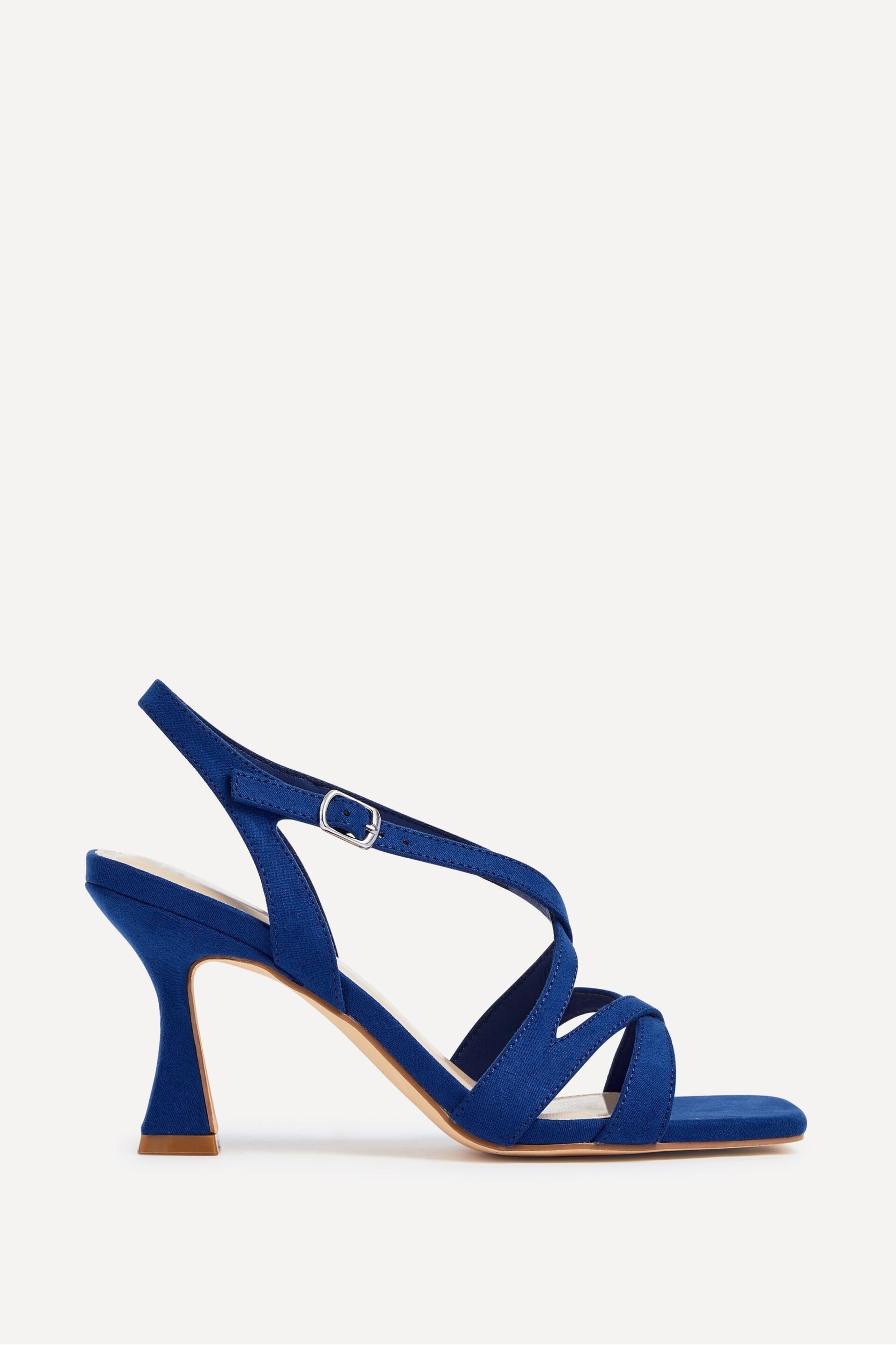 Linzi Blue Liberty Open Toe Strappy Heeled Sandals With Flared Stiletto - Image 3 of 7