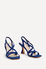 Linzi Blue Liberty Open Toe Strappy Heeled Sandals With Flared Stiletto - Image 4 of 7