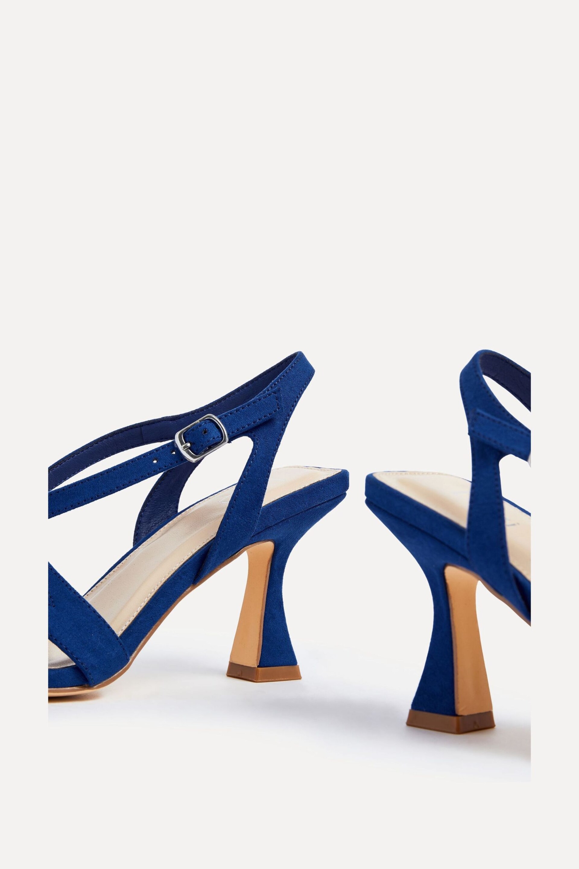 Linzi Blue Liberty Open Toe Strappy Heeled Sandals With Flared Stiletto - Image 5 of 7