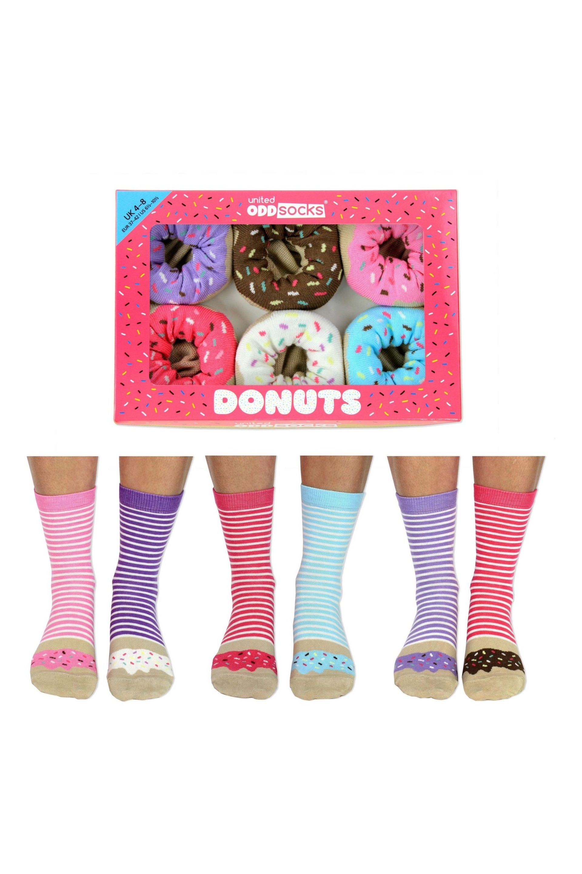 United Odd Socks Multi Stripe Donut Donuts Socks - Image 1 of 4