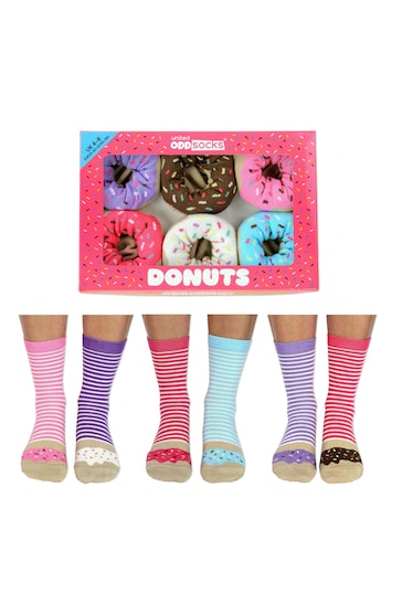 United Odd Socks Multi Stripe Donut Donuts Socks