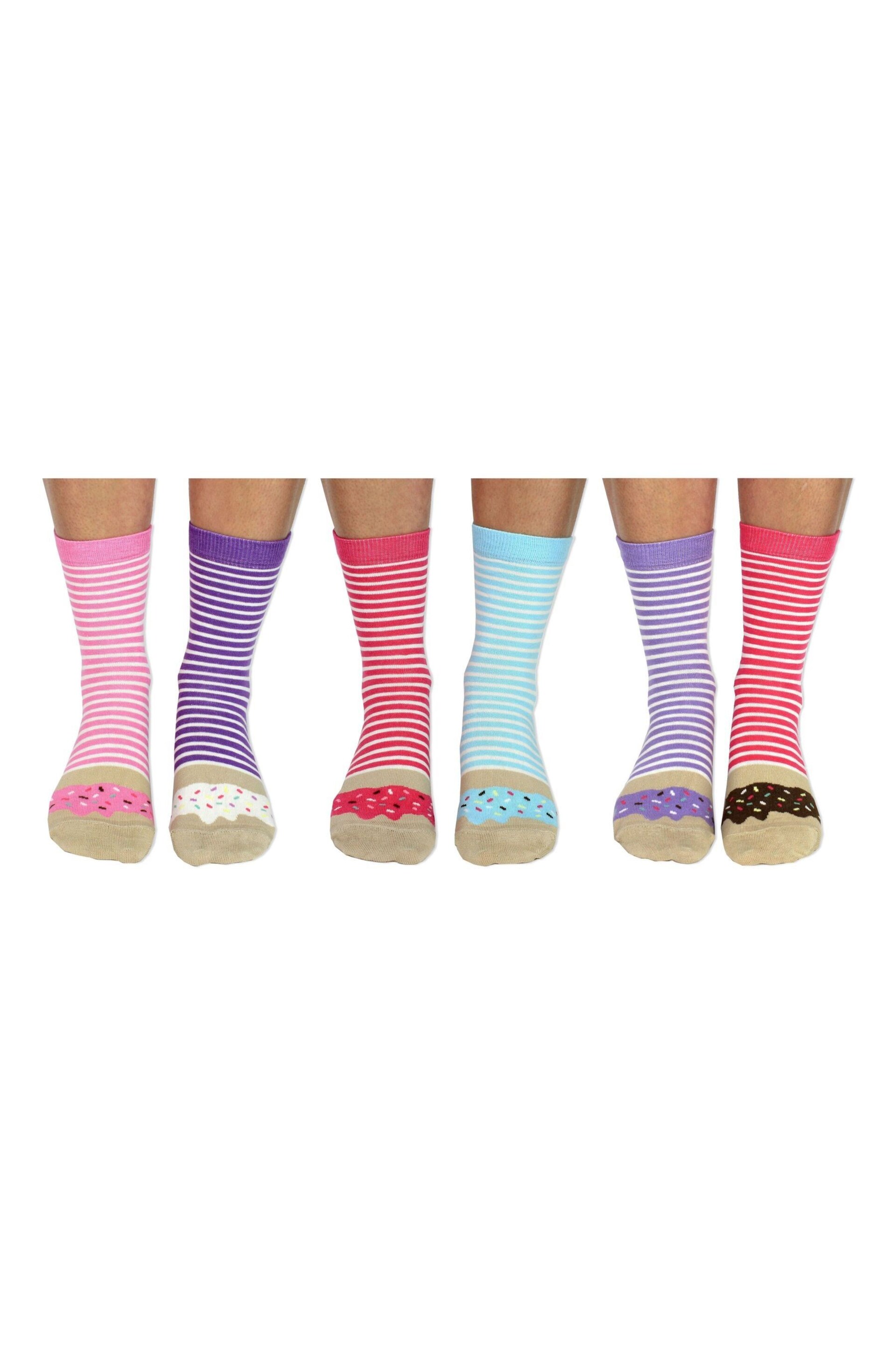 United Odd Socks Multi Stripe Donut Donuts Socks - Image 2 of 4