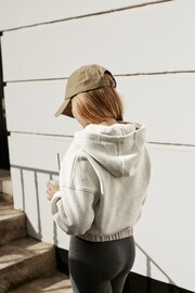 Grey Marl Cropped Drawstring Waist Hoodie (3-16yrs) - Image 3 of 8