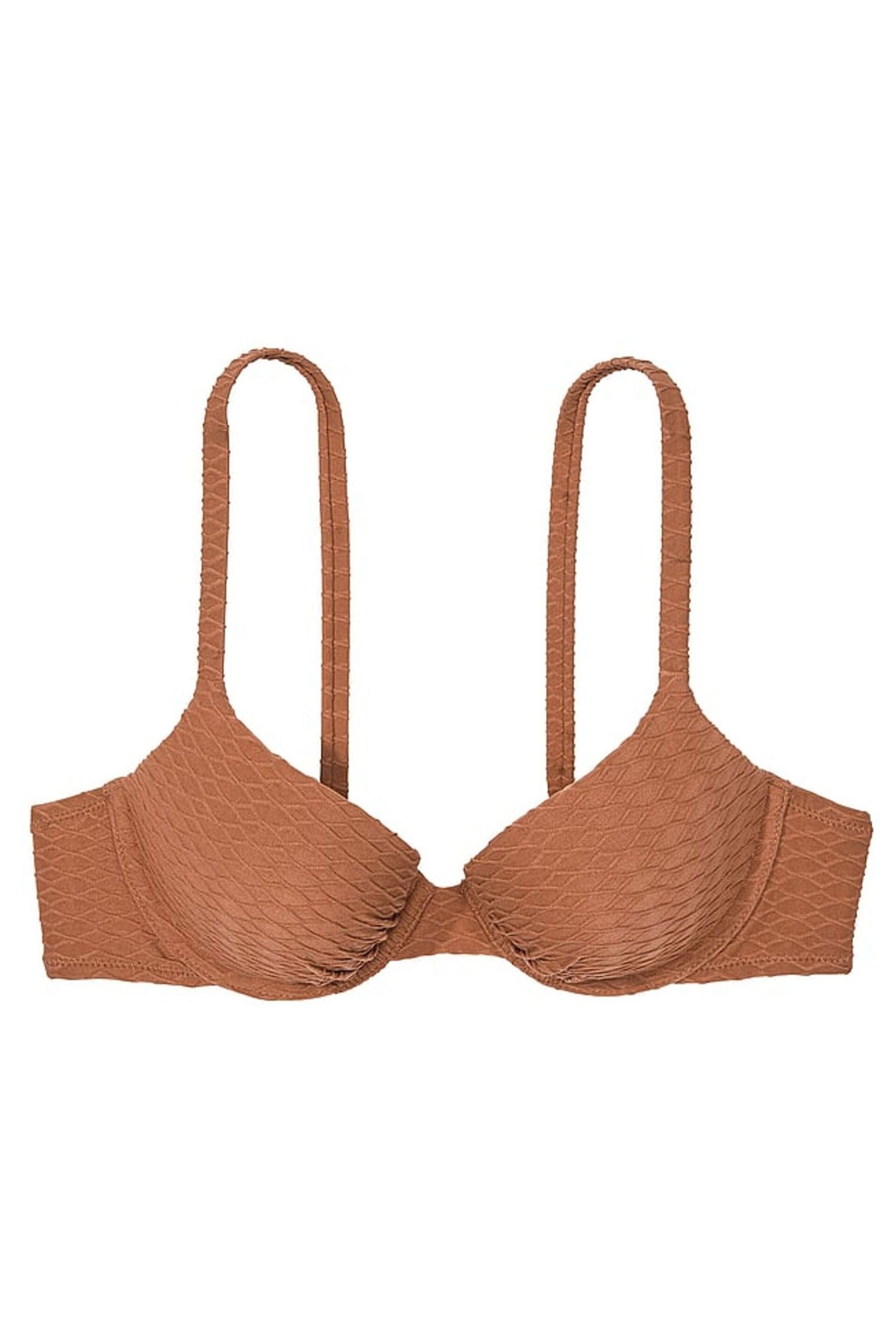 Victoria's Secret Caramel Brown Fishnet Padded Swim Bikini Top - Image 3 of 3