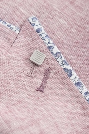 Pink Slim Fit Trimmed Linen Blazer - Image 9 of 11