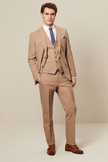 Marl Taupe Slim Motionflex Stretch Suit Trousers