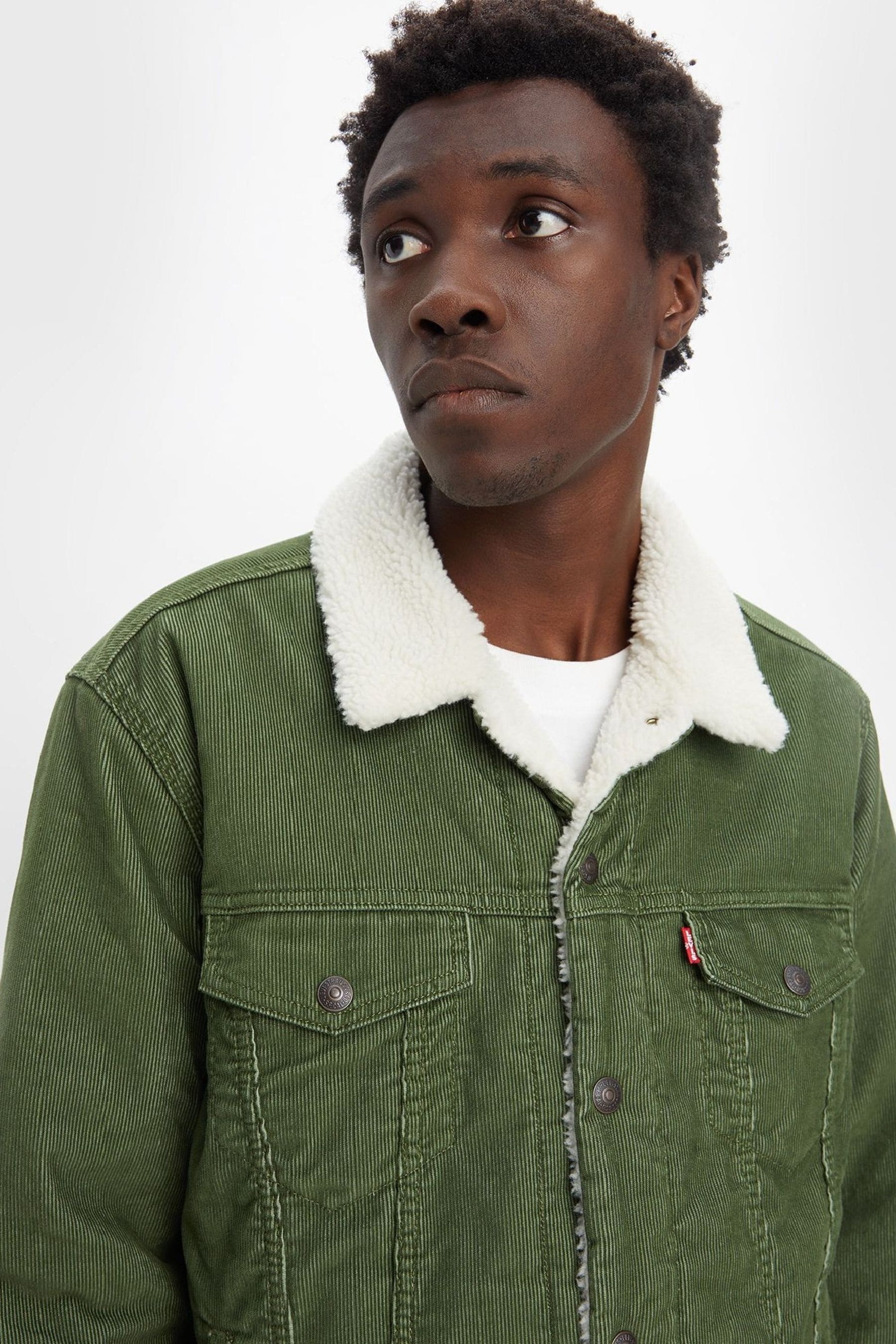 Levis sherpa jacket green online