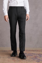Black Slim Fit Signature Wool Suit: Trousers - Image 1 of 9