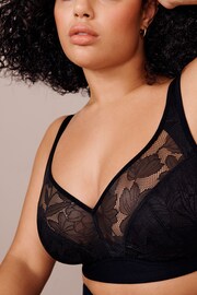 Black F-K Ultimate Support Hidden Interlock Lace Non Wire Bra - Image 4 of 6