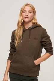 Superdry Brown Essential Logo Hoodie - Image 1 of 6