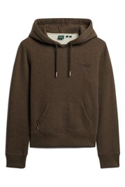 Superdry Brown Essential Logo Hoodie - Image 4 of 6