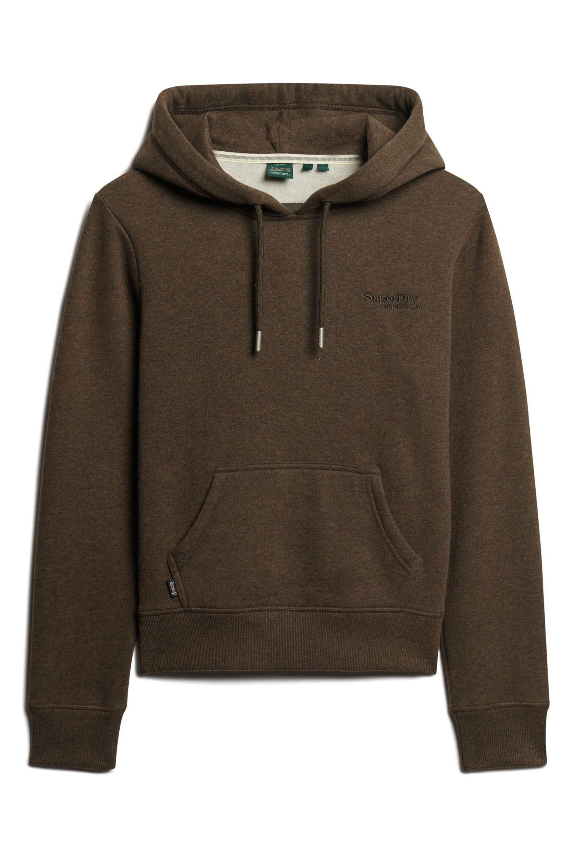 Superdry Brown Essential Logo Hoodie - Image 4 of 6