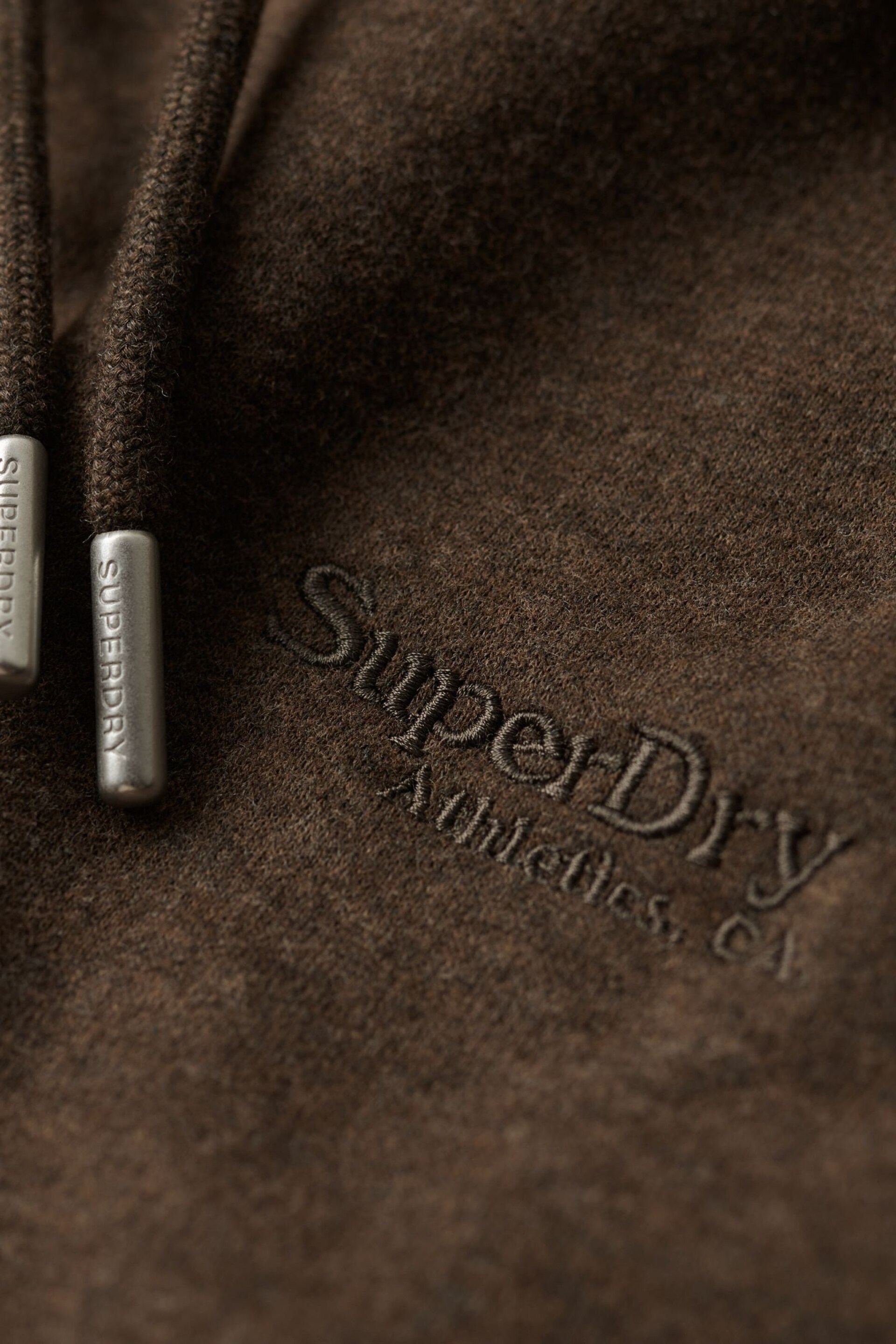 Superdry Brown Essential Logo Hoodie - Image 6 of 6