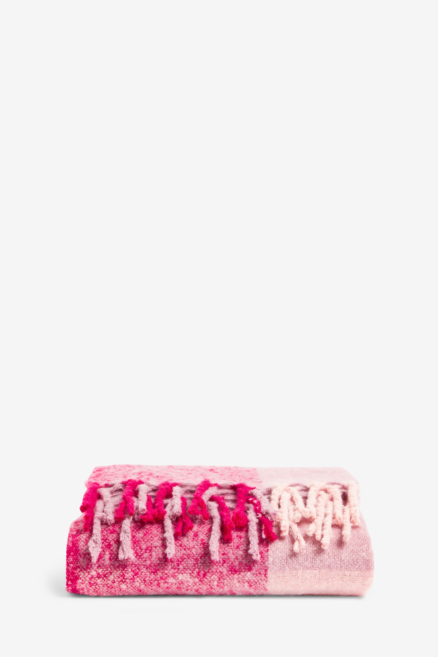 Buy Pink Super Soft Ludlow Check Throw from Next Luxembourg