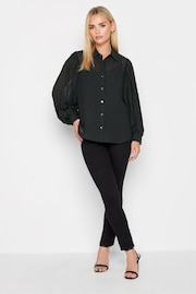 PixieGirl Petite Black Pleated Sleeve Shirt - Image 3 of 4