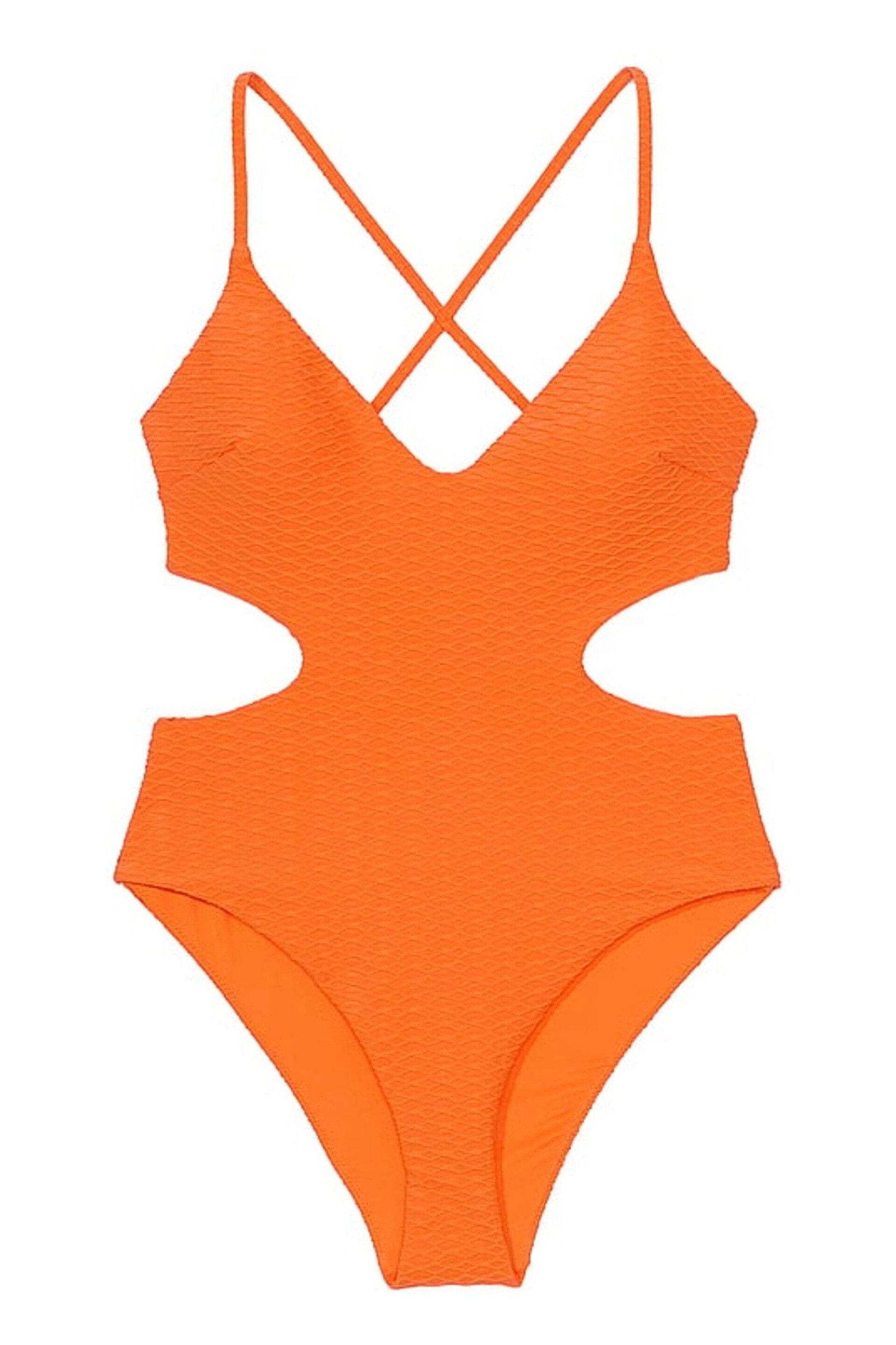 Victoria's Secret Sunset Orange Fishnet Swimsuit - Image 3 of 3