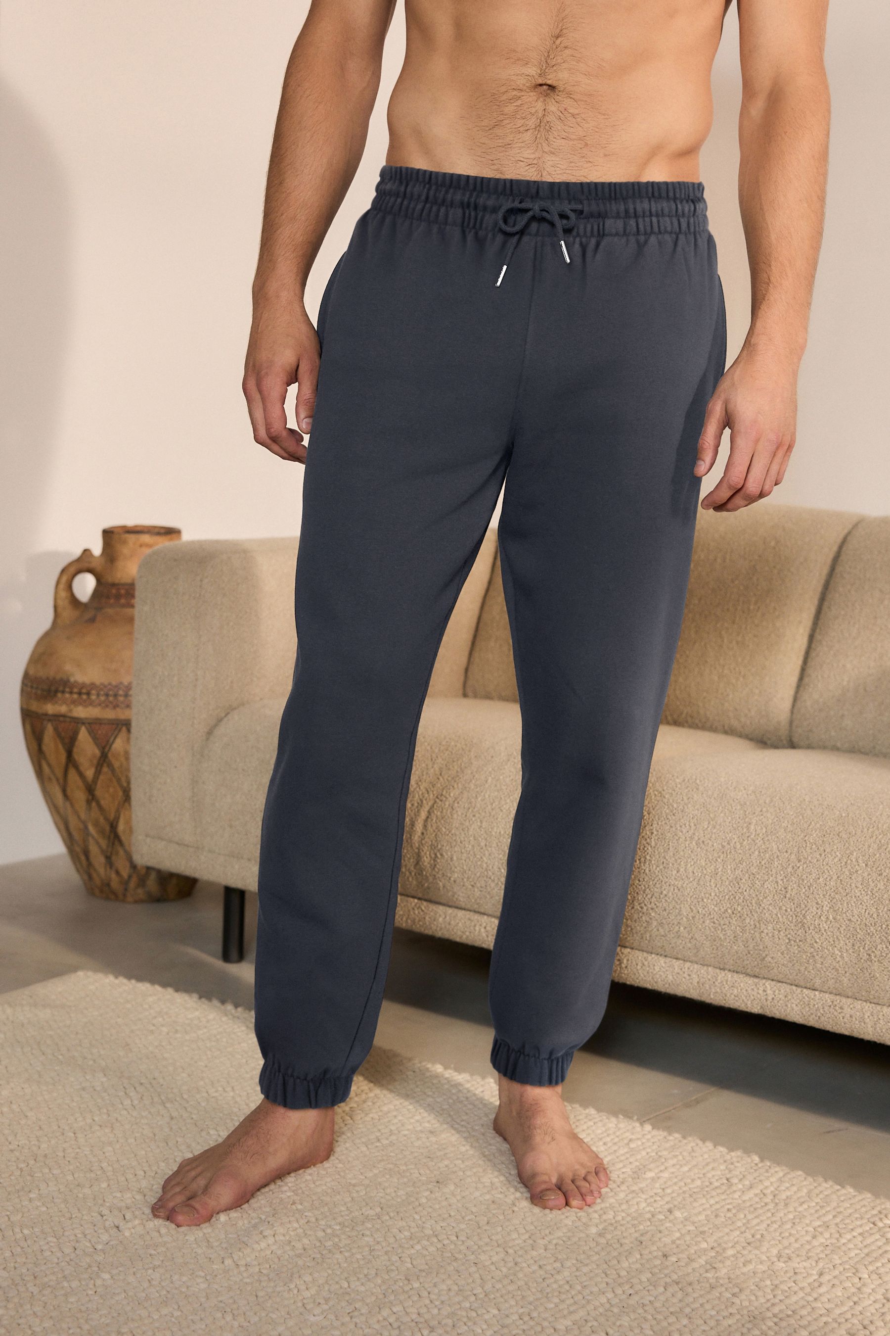 Navy cuffed joggers online