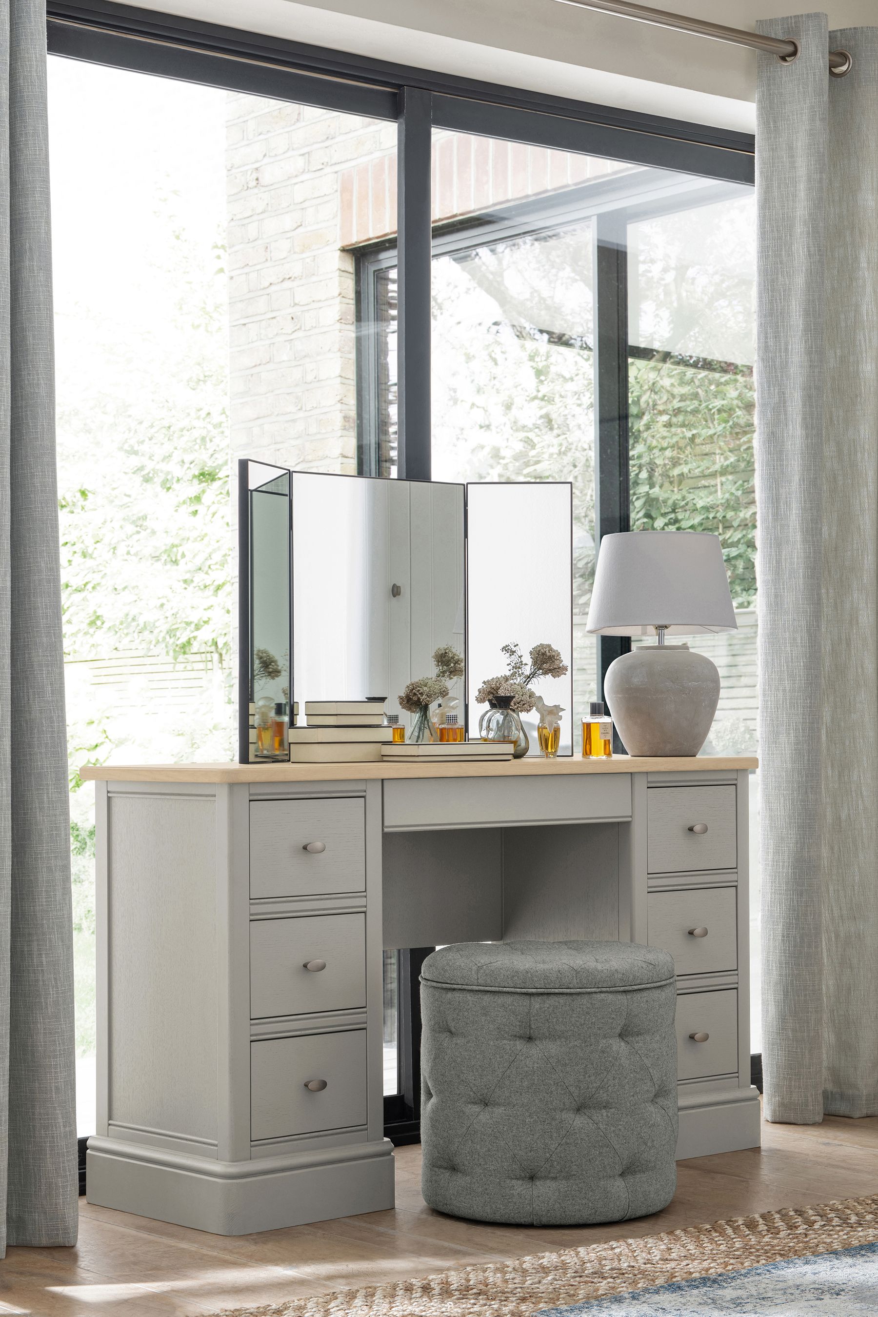 Buy Grey Hampton Painted Oak Collection Luxe Storage Console