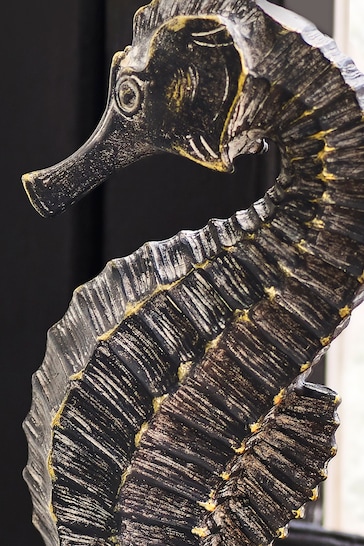 Black Seahorse Ornament