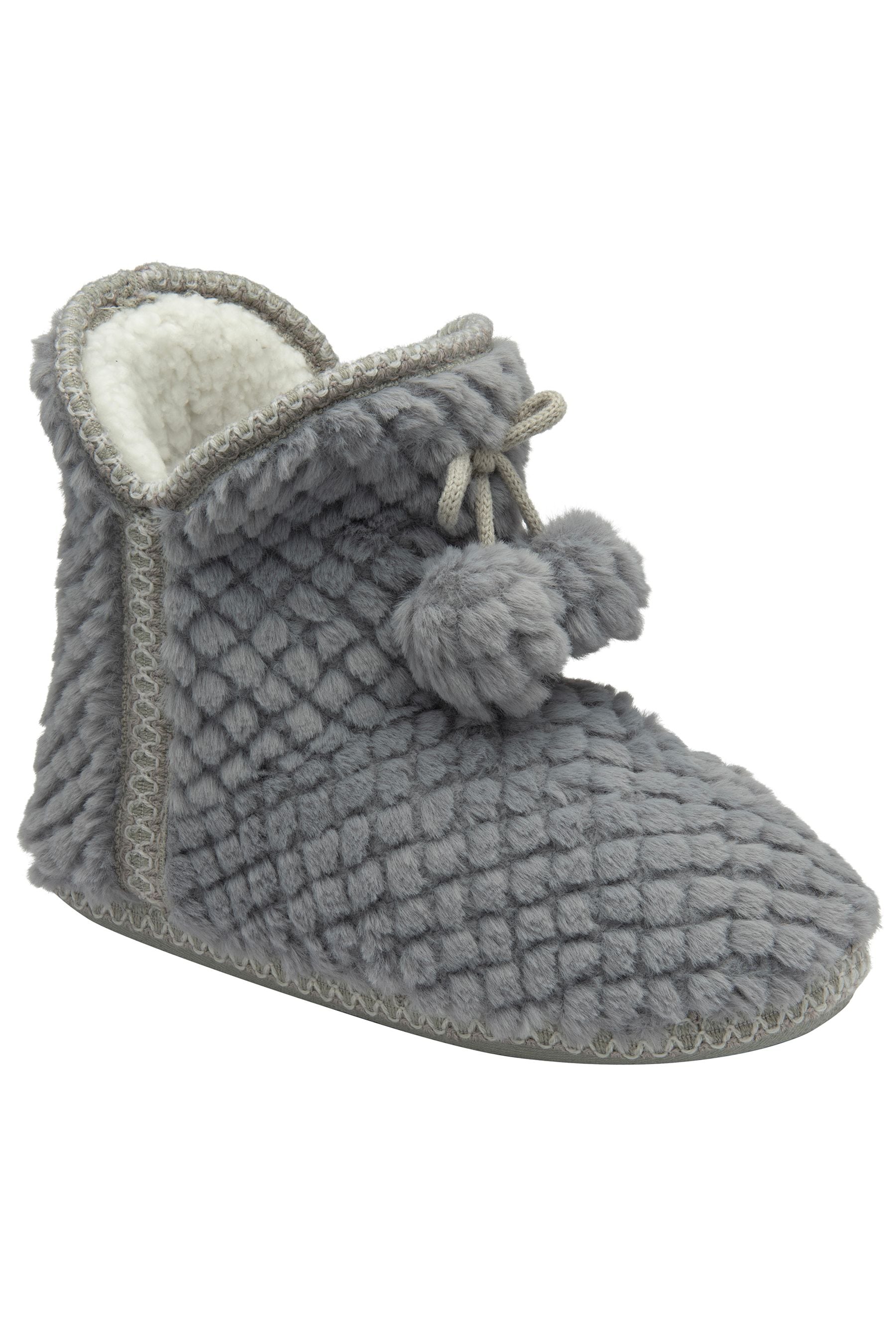 Buy Dunlop Grey Ladies Waffle Bootee Slippers from the Next UK online shop