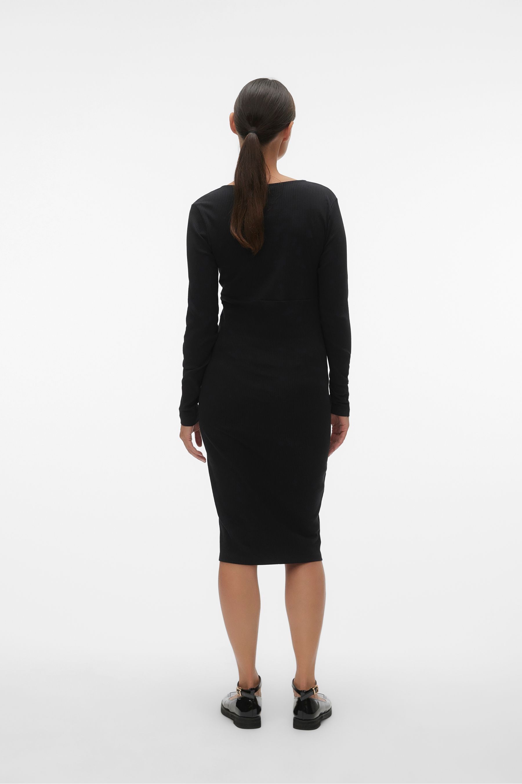 Buy VERO MODA Black Maternity Stretch Comfort Ribbed Wrap Dress from the Next UK online shop