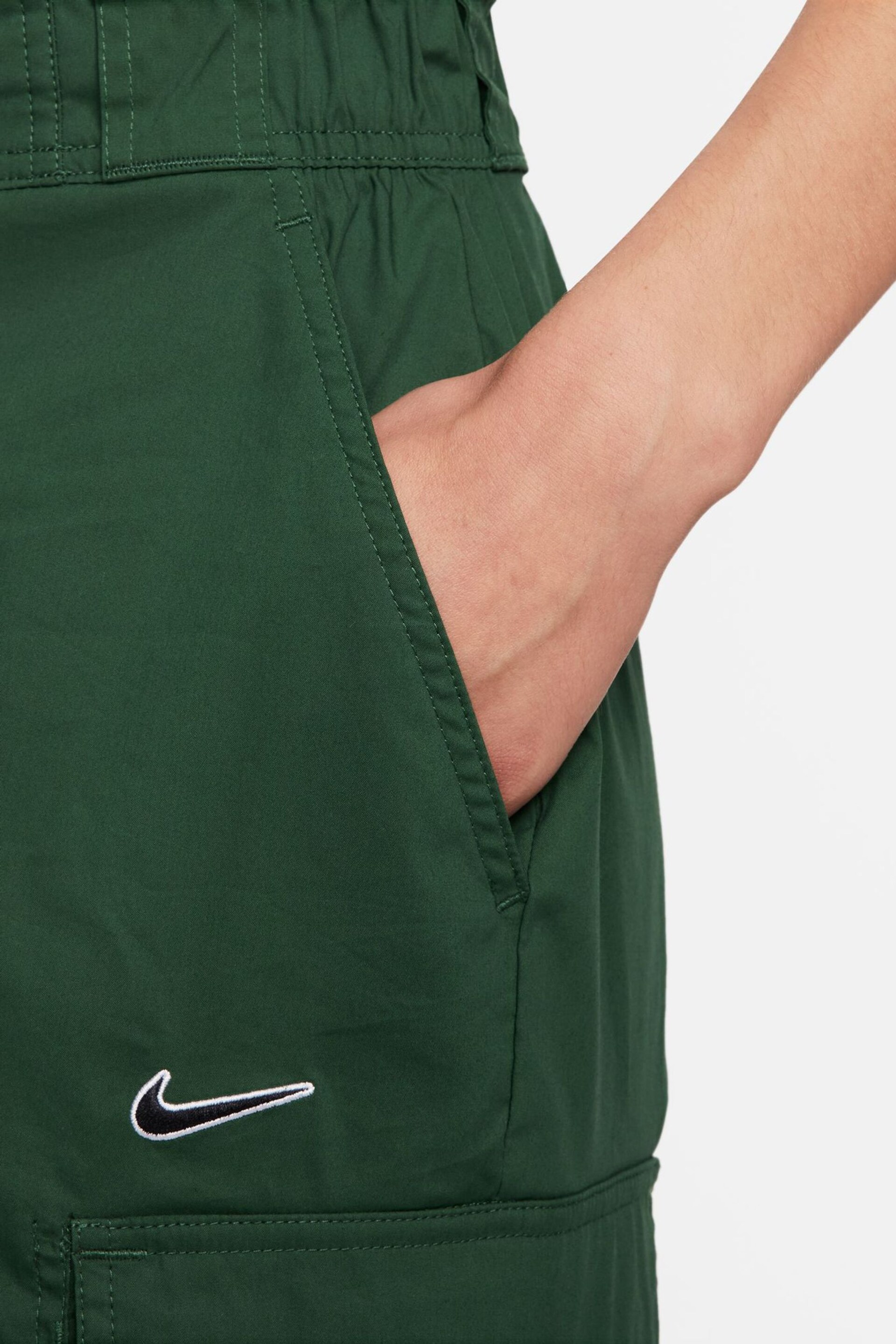 Nike Green High Rise Woven Oversized Trousers - Image 4 of 6