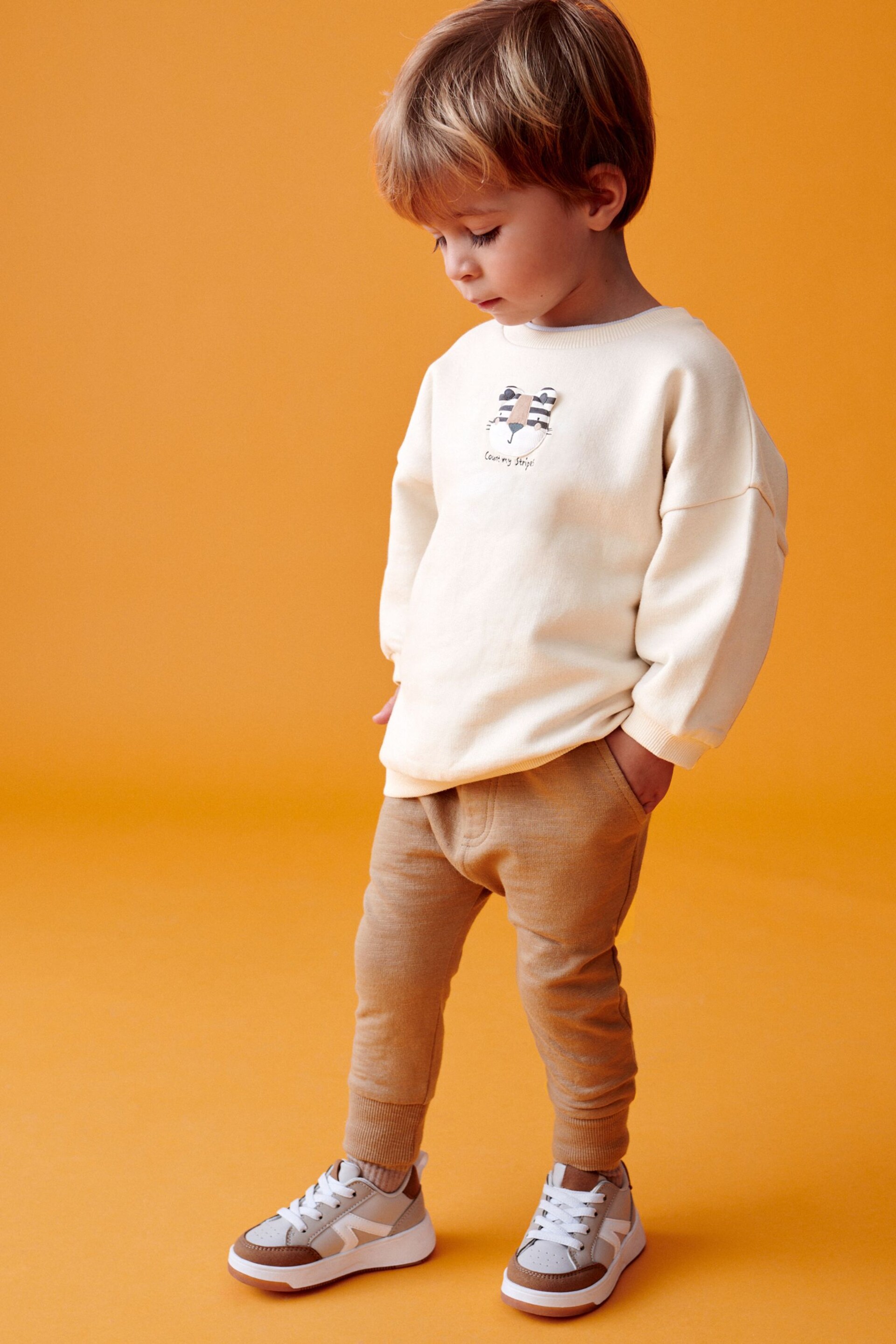 Cream Sweatshirt and Joggers 2pc Set (3mths-7yrs) - Image 1 of 7