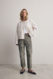 Ecru White Textured Boucle Jacket With Wool - Image 2 of 7