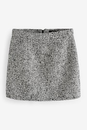 黑色 - Boucle Textured Mono Mini Skirt - 圖片 5，共 6