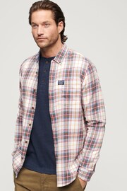 Superdry White Long Sleeve Cotton Lumberjack Shirt - Image 1 of 6