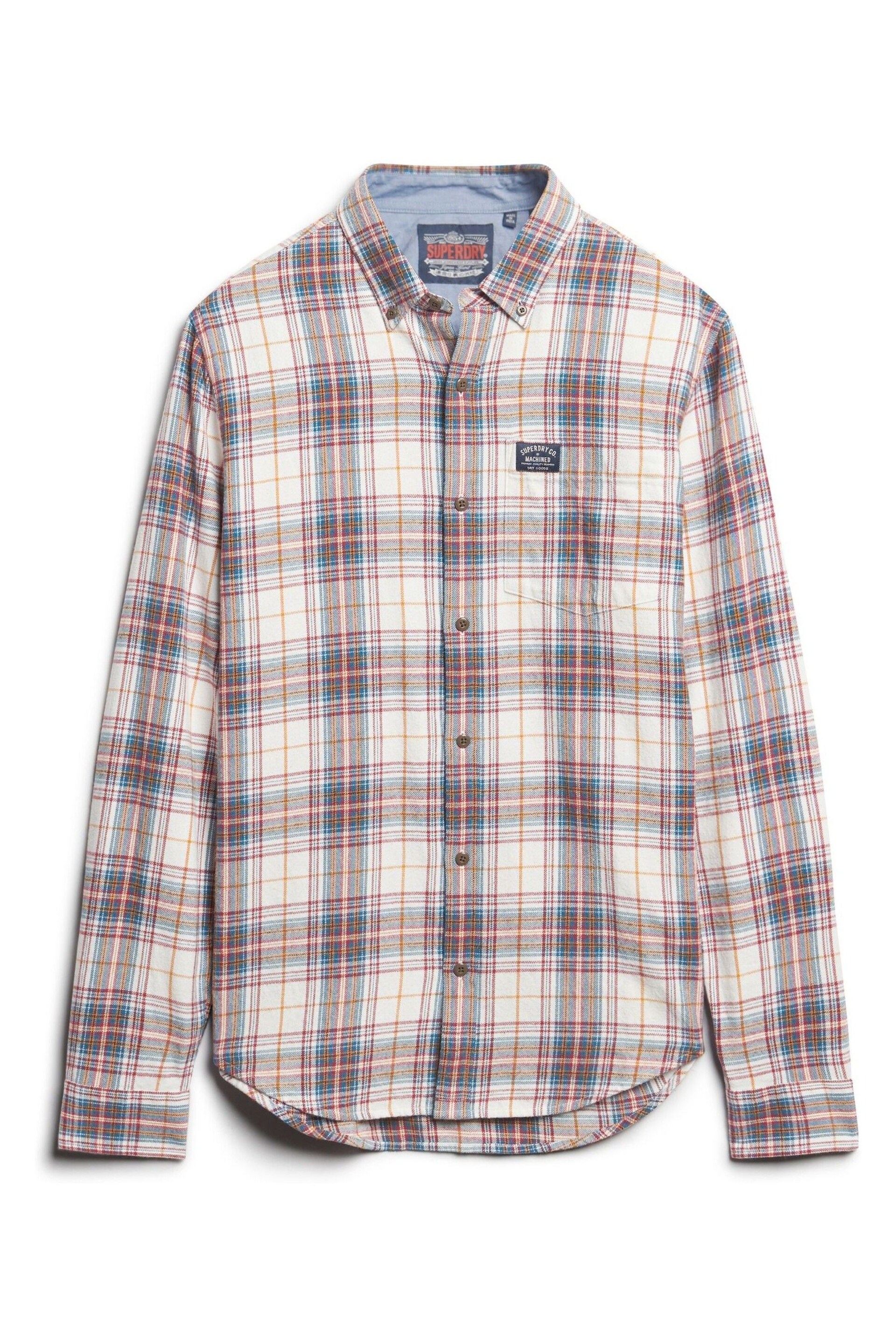 Superdry White Long Sleeve Cotton Lumberjack Shirt - Image 4 of 6