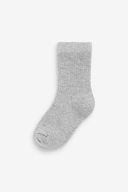 Khaki Green/Grey Cotton Rich Fine Rib Socks 7 Pack - Image 5 of 8