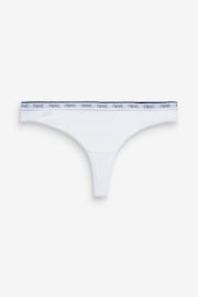 Pink/Blue Stripe Thong Cotton Rich Logo Knickers 4 Pack - Image 4 of 10