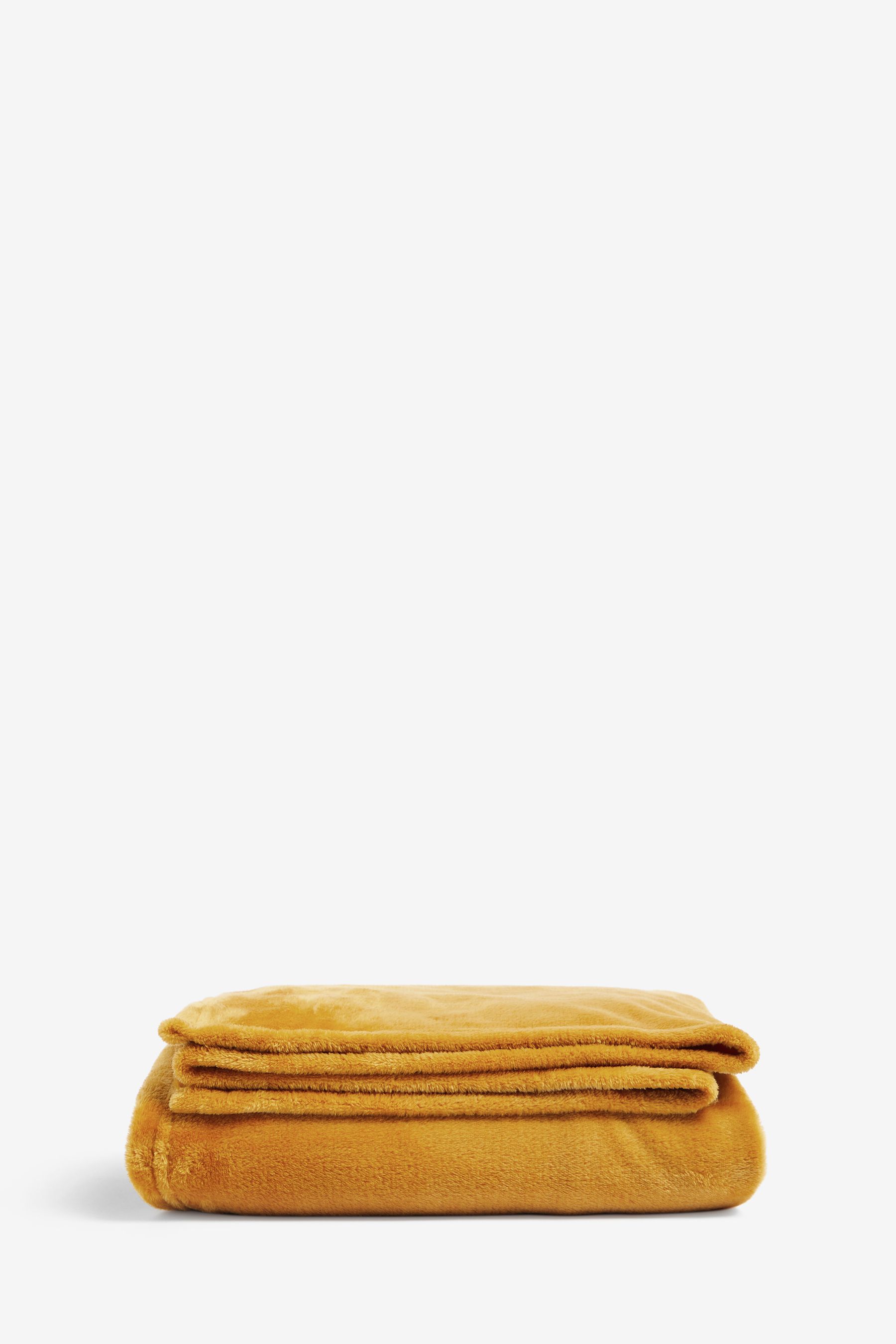 Buy Ochre Yellow Plush Fleece Throw from the Next UK online shop
