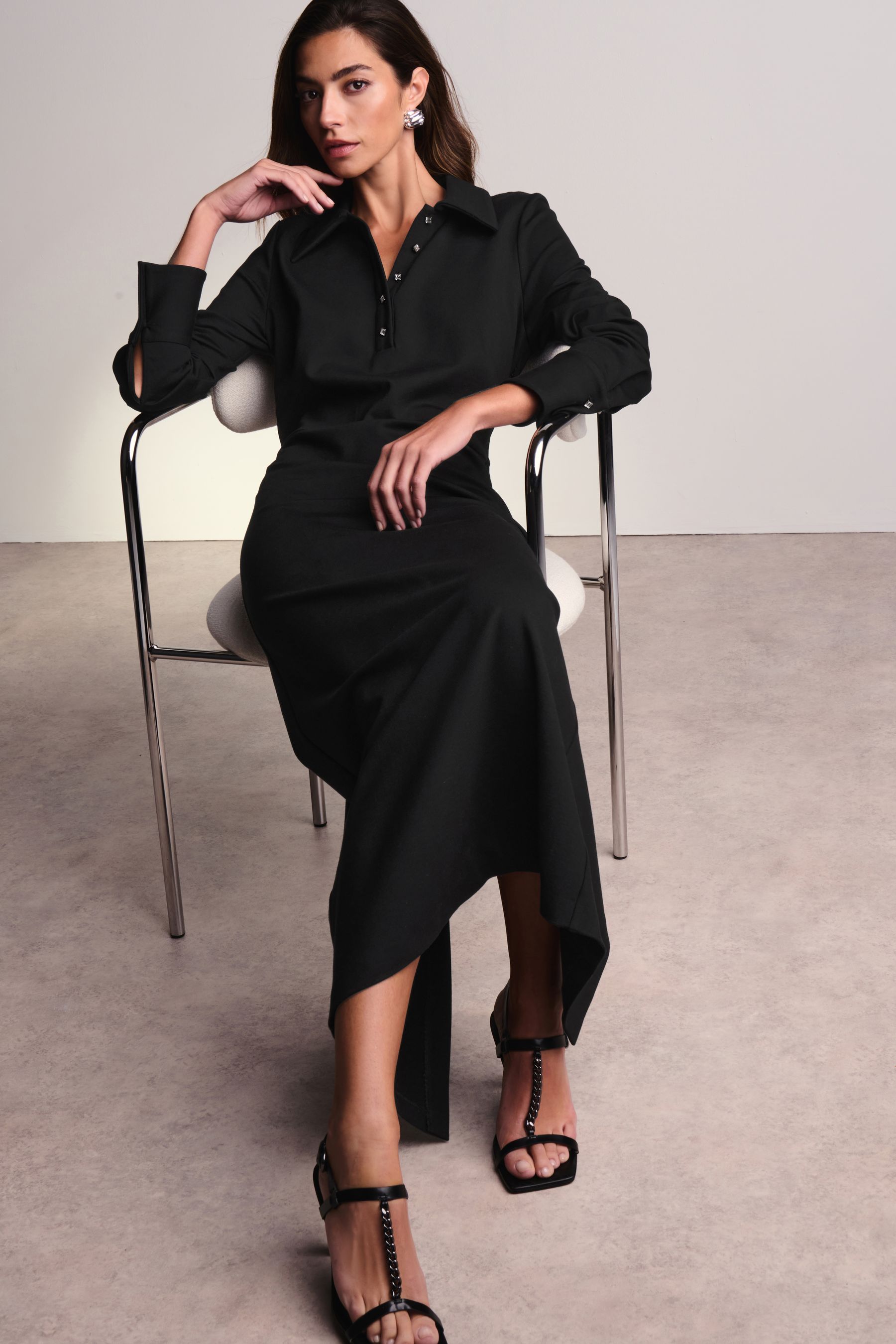 Black ponte dress with sleeves new arrivals