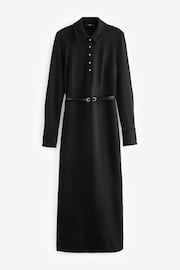 Black Ponte Jersey Long Sleeve Midi Dress - Image 6 of 7