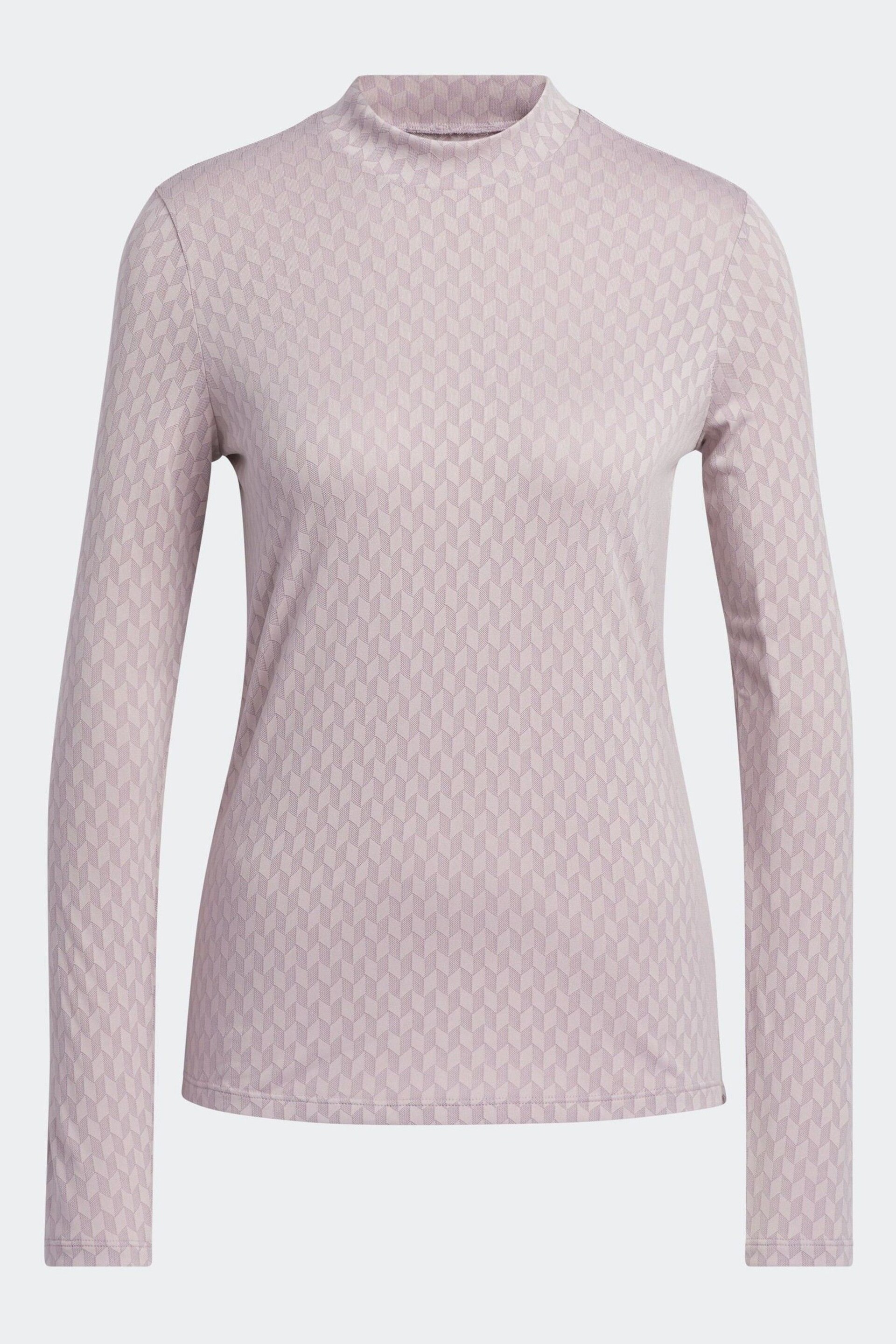 adidas Golf Blush Pink Ultimate365 Tour Heat.Rdy Mock Neck Polo Shirt - Image 7 of 7