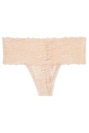 Victoria's Secret PINK Marzipan Nude Hipster Thong Floral Lace Knickers - Image 3 of 3