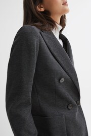 Reiss Grey Melange Iria Double Breasted Wool Blend Suit Blazer - Image 4 of 5