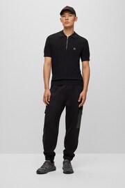 HUGO Saston Zip Neck Box Logo Polo Shirt - Image 3 of 5