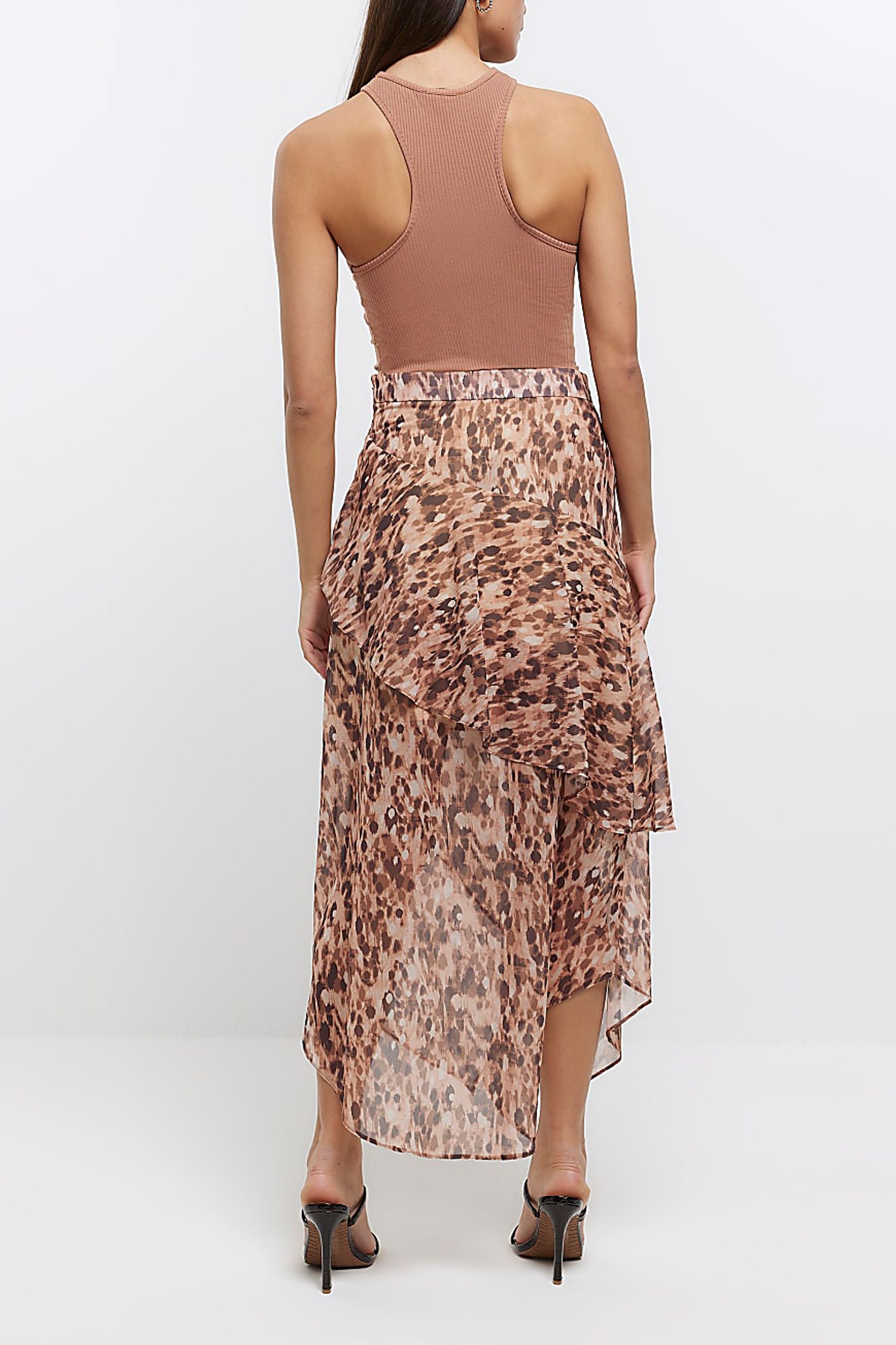 Animal print skirt river island cheap