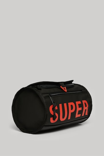 Superdry Black Tarp Wash Bag