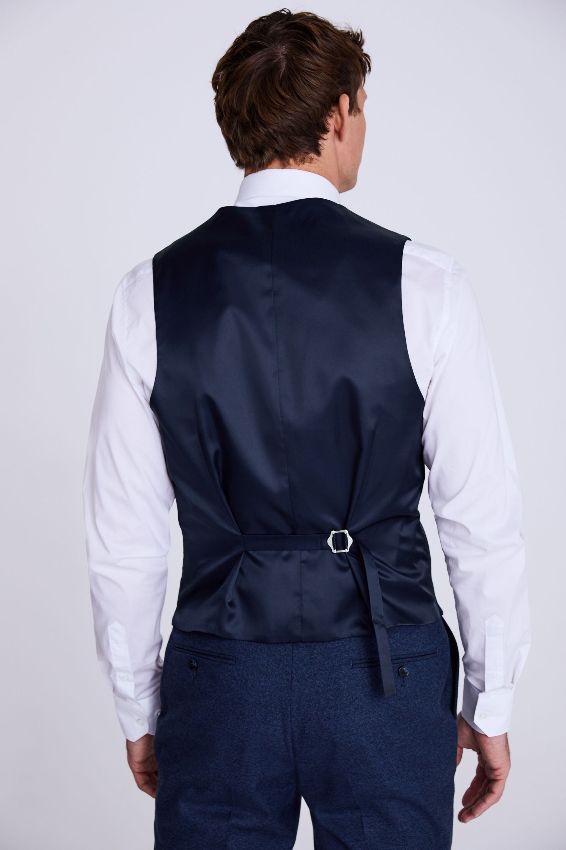 MOSS Tailored Fit Blue Flannel Waistcoat - Image 2 of 3