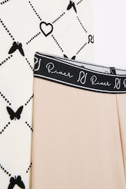 River Island Brown Printed Girls Leggings 3 Pack - Image 3 of 4