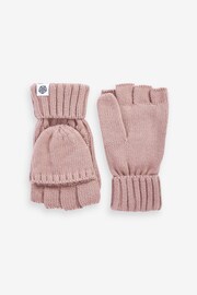 Tog 24 Pink Mid Marl Wilks Knitted Fingerless Gloves - Image 1 of 3