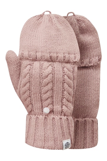 Tog 24 Pink Mid Marl Wilks Knitted Fingerless Gloves
